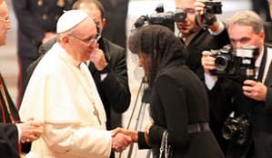 Papa Francisco con Candida Montilla